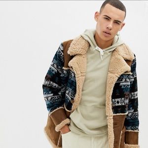 Asos Design oversized faux shearling jacket